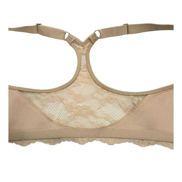 Maidenform Lace Bra One Fab Fit 36DD Lightly Lined Racerback Front Closure Beige - Picture 6 of 10